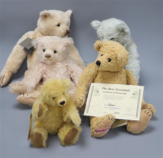 Two Artist bears, Daneila Mateise, three other Artist bears including Mother Hubbard